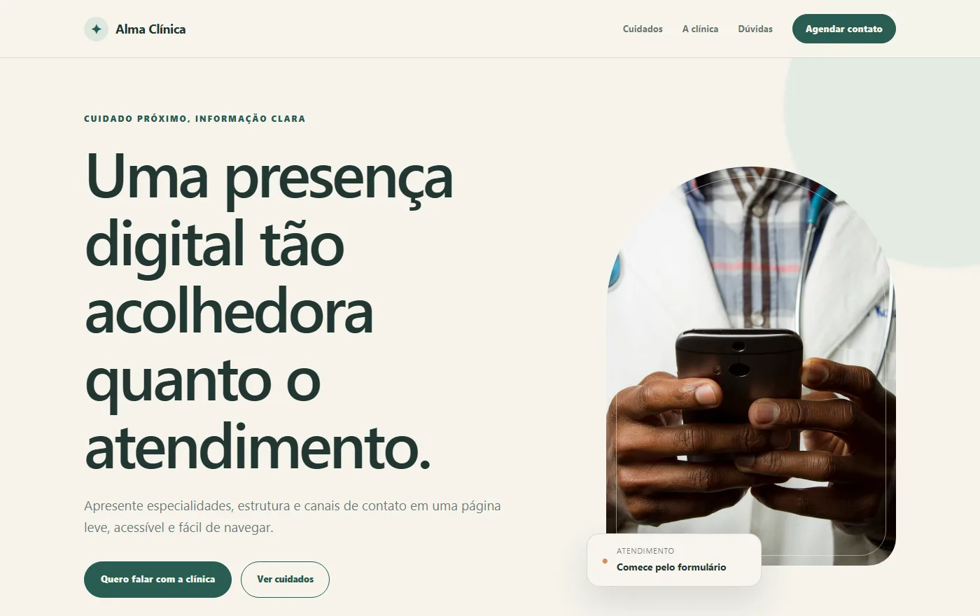 Modelo Alma Clinica publicado pelo Construtor