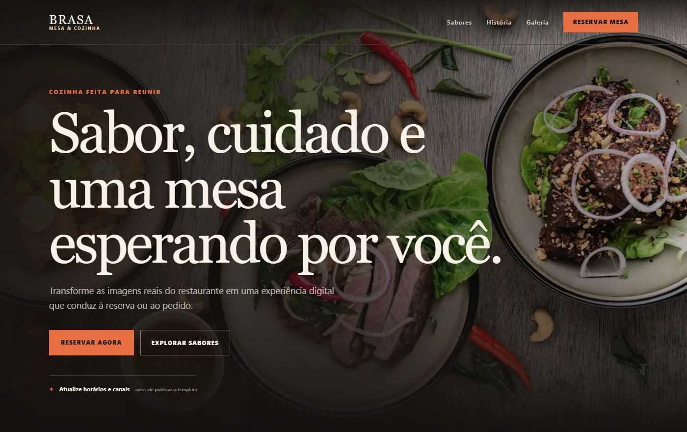 Modelo Brasa Mesa publicado pelo Construtor de Paginas