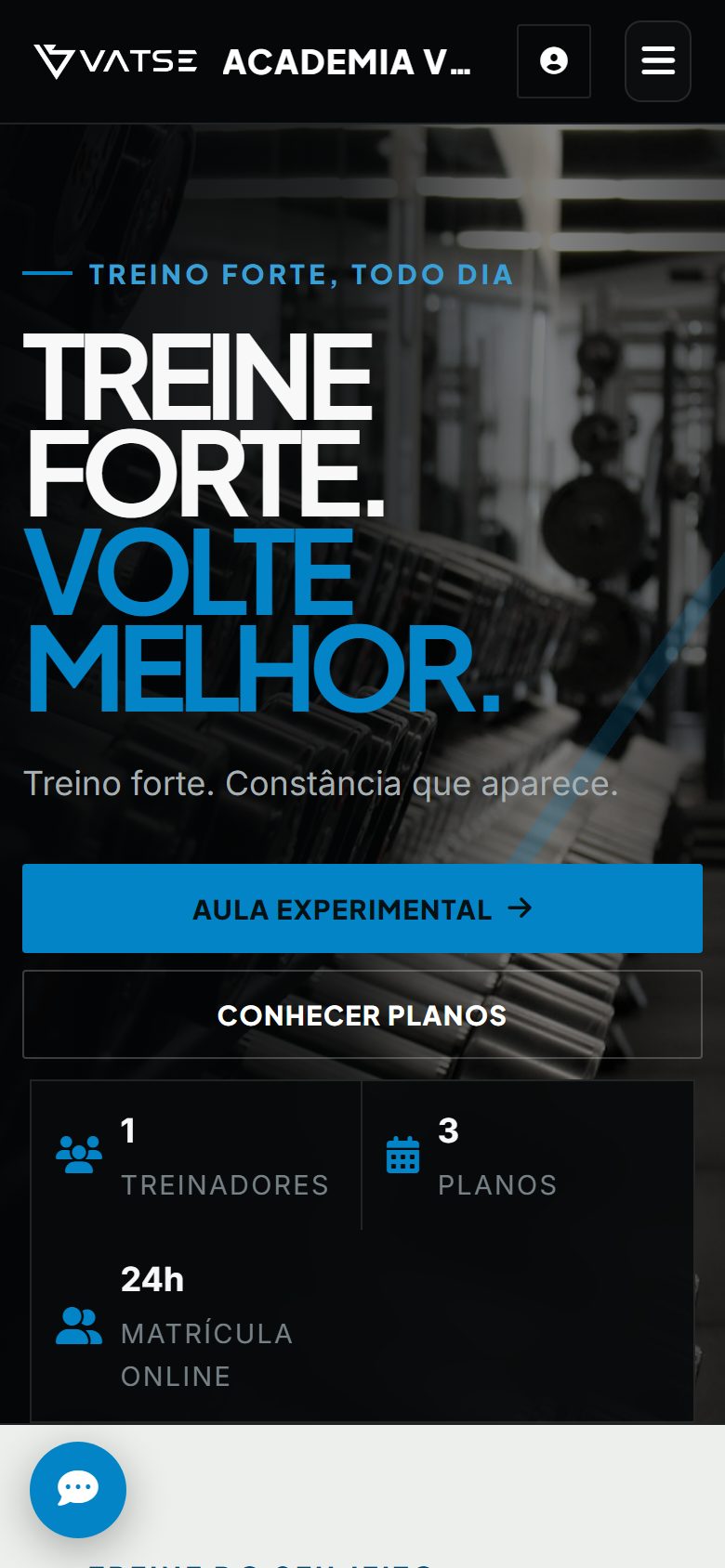 Portal do aluno do Vatse Academia