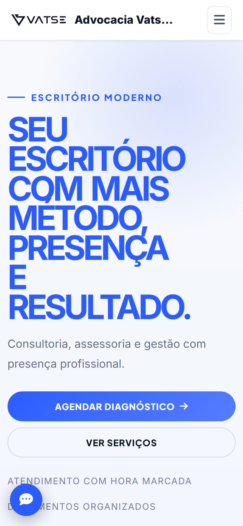 Portal do cliente do Vatse Escritório